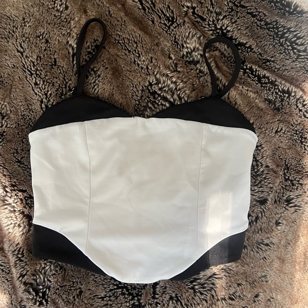 Black and White Women's Crop Top